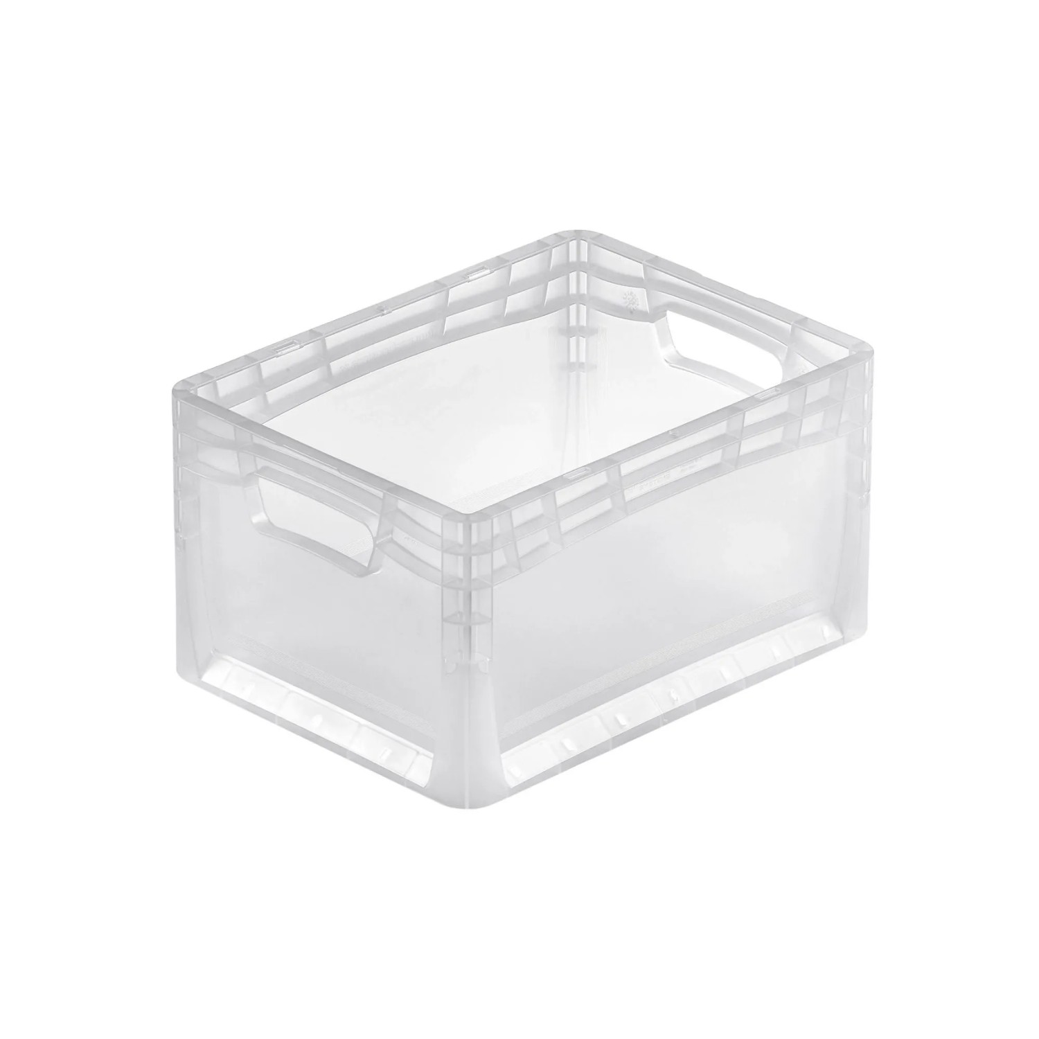 Transparente Eurobox LightLine, 24 Liter, mit offenem Griff. Ideal als Aufbewahrungsbox.