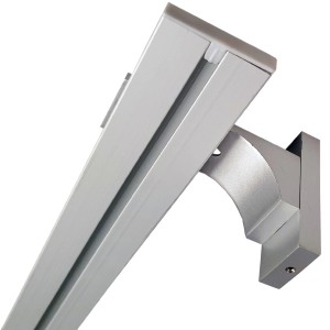 Bestlivings Gardinenschiene, 180 cm, Aluminium, inkl. Wandträger, Silber, 1-läufig. Für Vorhänge.