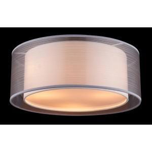 Moderne Globo Deckenleuchte Theo mit grauem und weißem Lampenschirm.