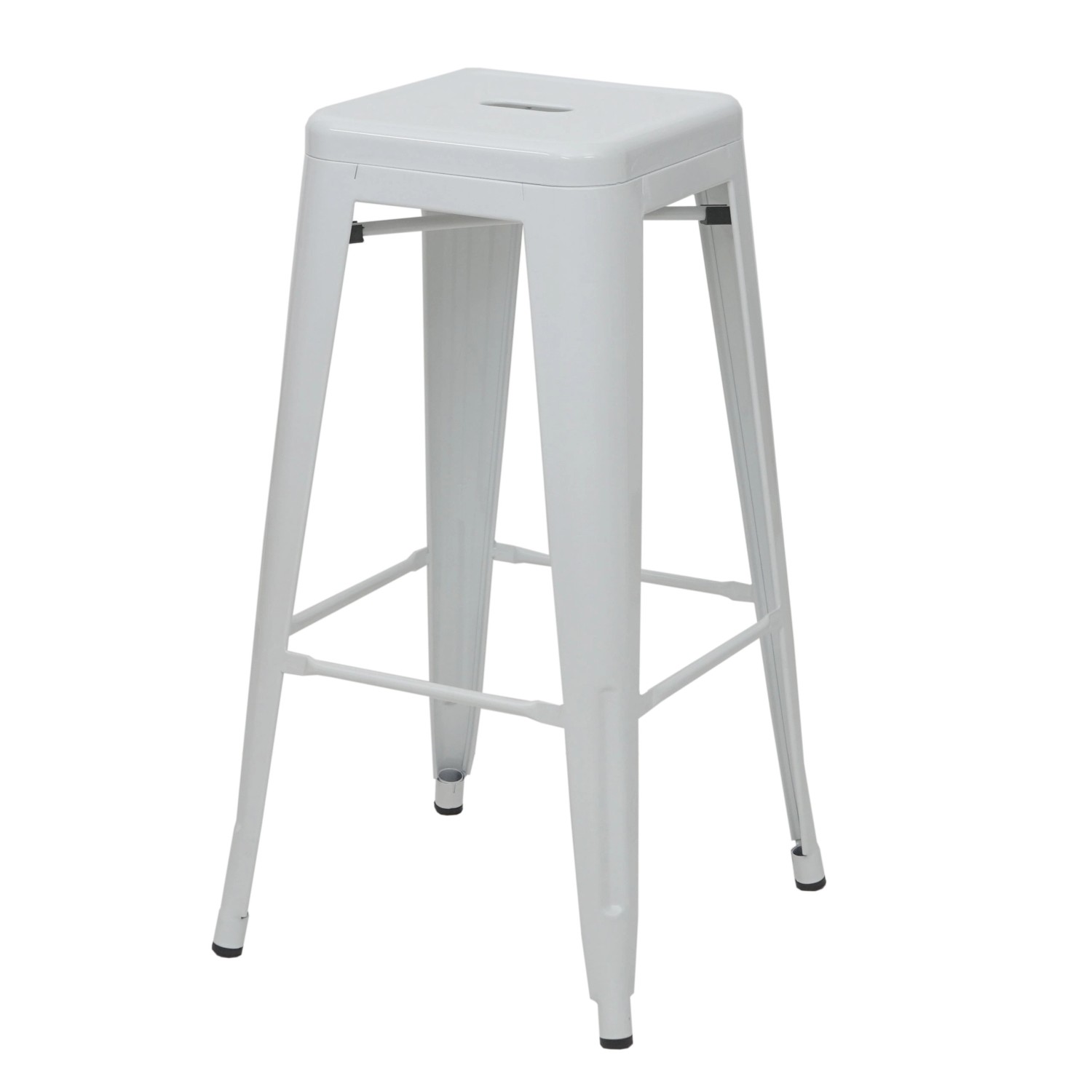 PROREGAL Barhocker Sitzhöhe 77cm Metall Industriedesign Stapelbar Weiß Bars günstig online kaufen
