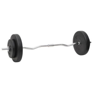 vidaXL Langhantel und Kurzhantel Set mit 60 kg Gewichten, ideal für dein Krafttraining.