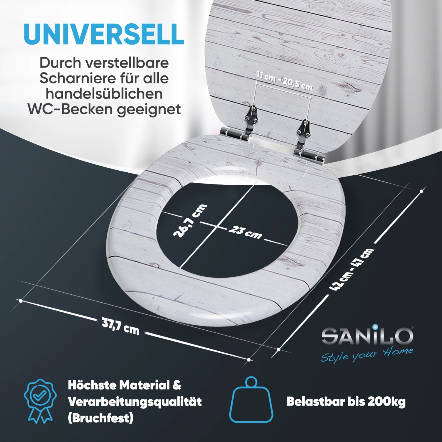 Sanilo WC Sitz mit Absenkautomatik Timber, Hochwertiger und Stabiler ...