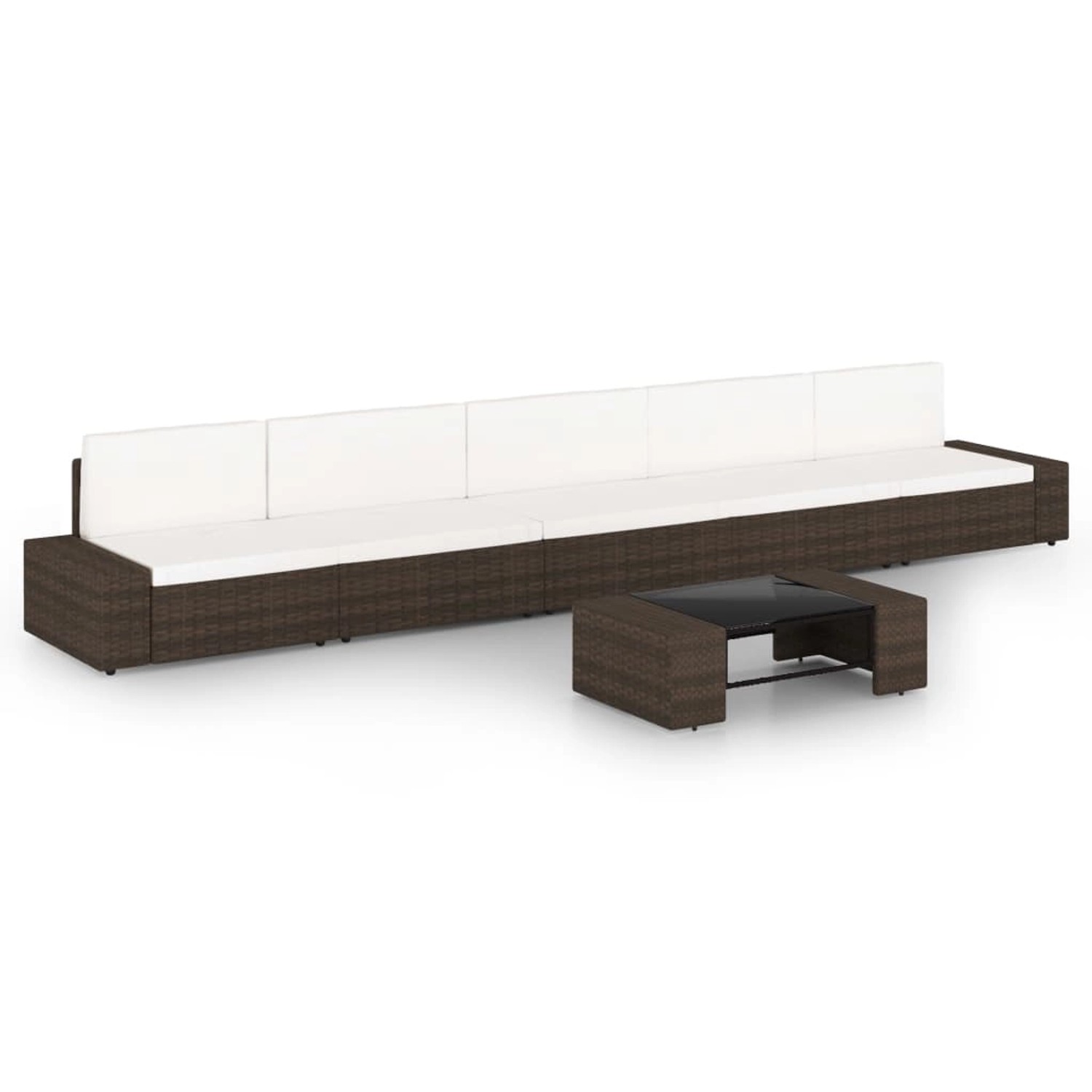 vidaXL 6-Tlg Garten-Lounge-Set mit Kissen Braun Poly Rattan 3067162