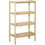 HOMCOM Standregal mit 4 Böden aus Bambus Naturholz, ideal als Badregal oder Bücherregal.