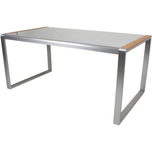 Rechteckiger, silberner Garden Pleasure Gartentisch AVA, 90x160 cm, mit Aluminiumgestell.
