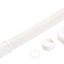 Flexibles Verlängerungsrohr für Siphon, weiß, mit Zubehör für Spültischmontage.