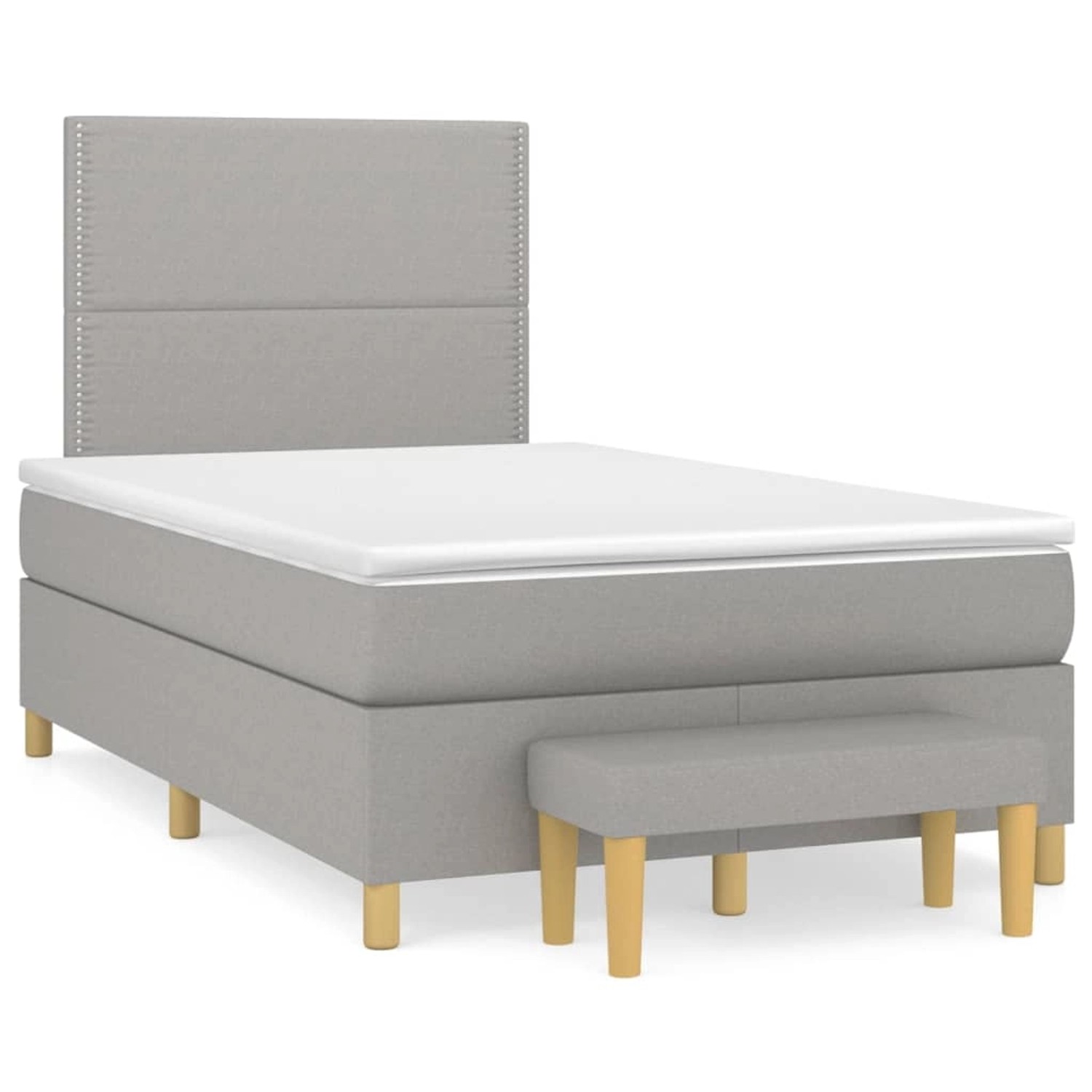 vidaXL Boxspringbett mit Matratze Hellgrau 120x200 cm Stoff1393046 günstig online kaufen