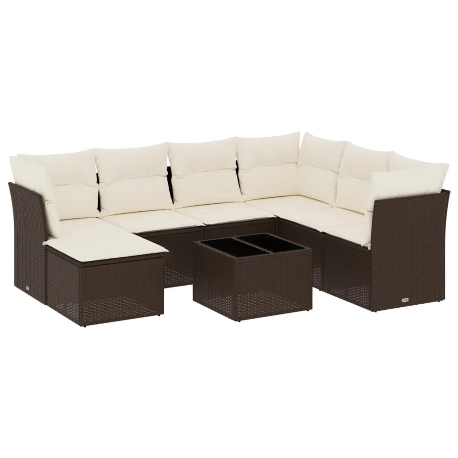 vidaXL 8-Tlg Garten-Sofagarnitur mit Kissen Braun Poly Rattan 3249842 günstig online kaufen