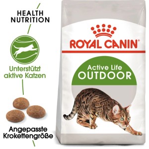 Royal Canin Outdoor Katzenfutter Trocken, 400g Packung für aktive Freigänger Katzen.