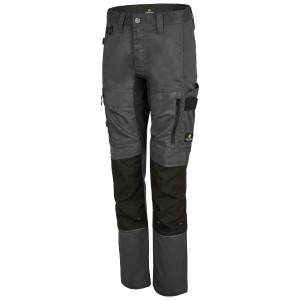 Hans Schäfer Workwear Bundhose Amazone Damen, grau/schwarz, robust. Arbeitskleidung mit Taschen, Knieverstärkung für Handwerk.
