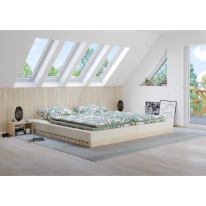 Erst-Holz Niederflurbett Metallfrei 200 x 200 cm Futon Metallfreier Lattenrost Modell 97 ohne Zubehör