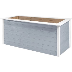Weka Hochbeet Herba, 81x205x80 cm, grau-weiß, aus Holz, für Garten & Terrasse.