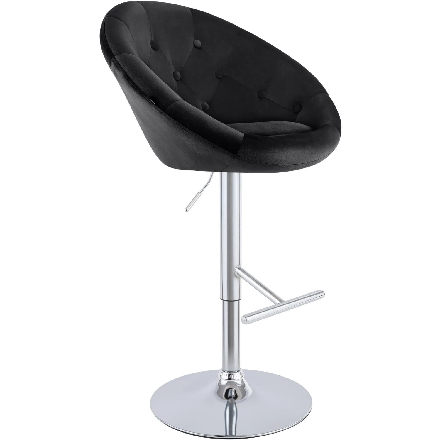 CLP Barhocker London Samt Schwarz/Chrom