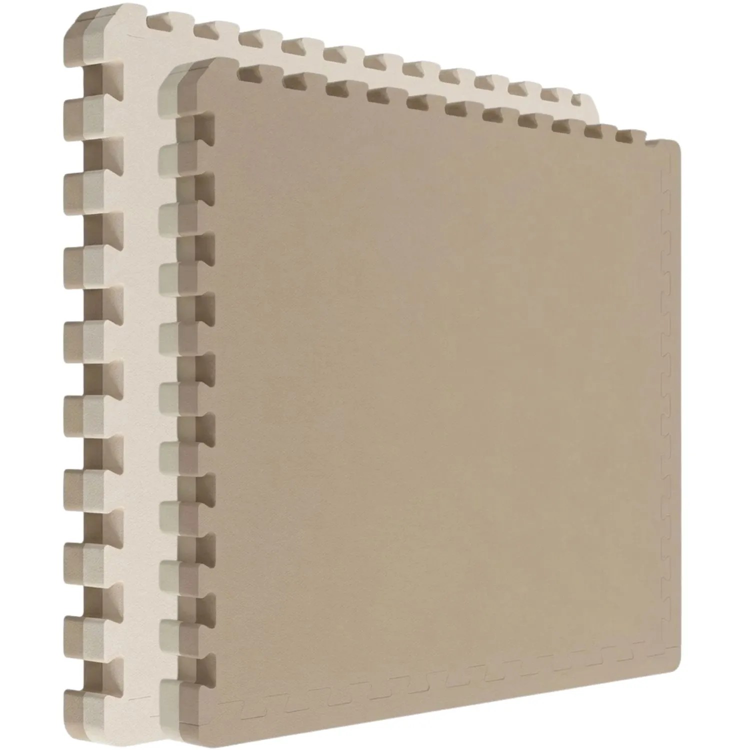 eyepower Fitnessmatte mit Rand 90 x 90 x 4 cm 2er Set Beige