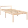 vidaXL Massivholzbett mit Kopfteil, Kiefernholz, 75x190 cm (2FT6 Small Single).