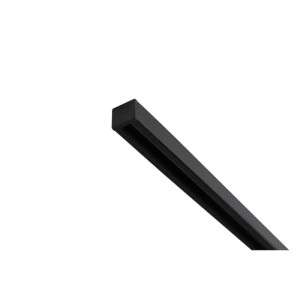 Schwarze 1-Lauf Gardinenschiene Square mit 6mm Laufkanal für Deckenmontage. Dekoartikel.