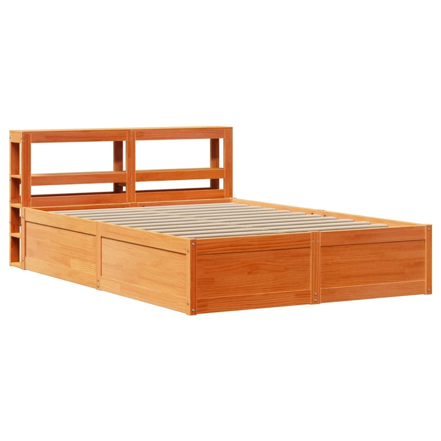 vidaXL Massivholzbett mit Kopfteil Wachsbraun 120x190 cm Kiefer 3306362 günstig online kaufen