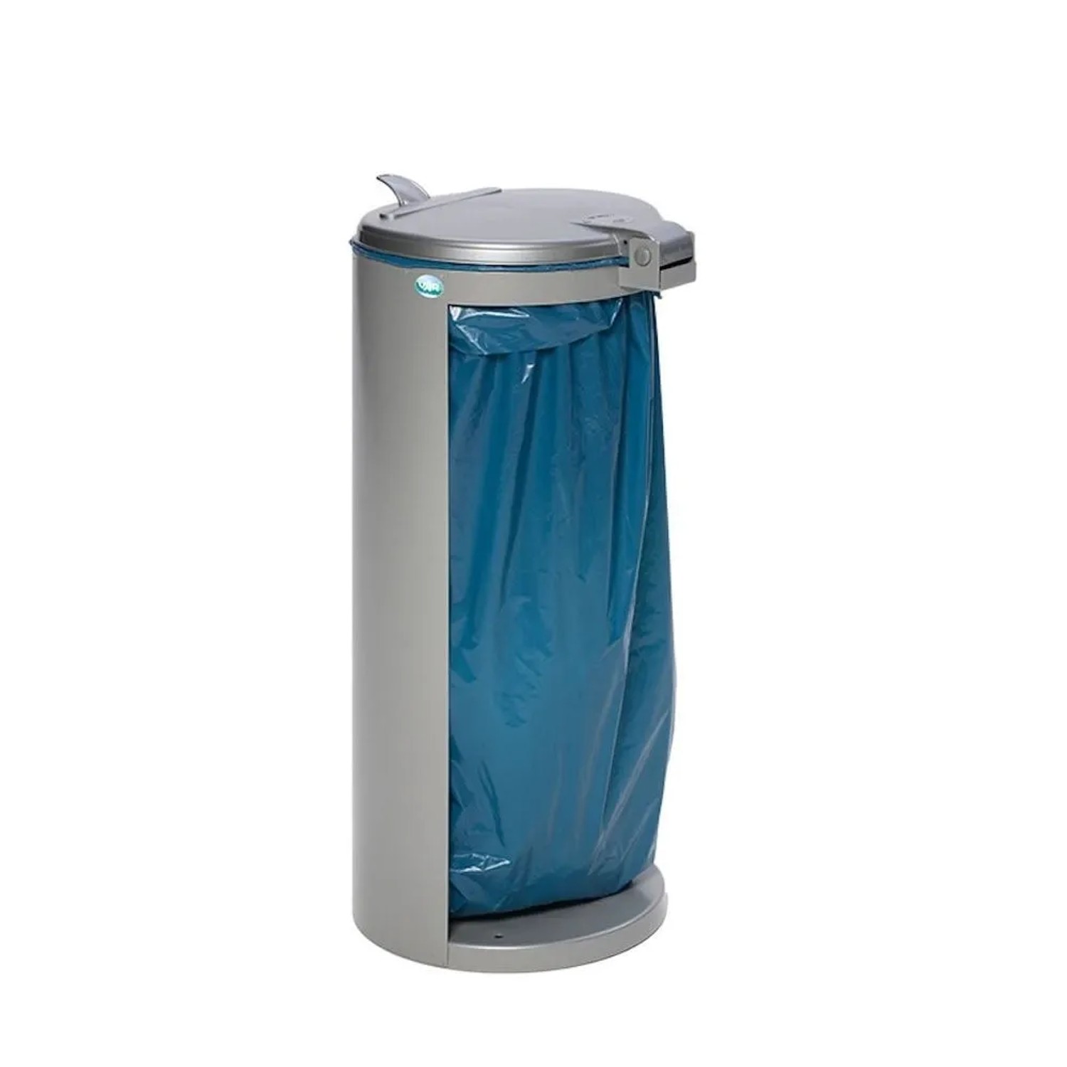 PROREGAL Kompakter Abfallsammler Junior Mit Deckel 35 cm Einfüllöffnung HxBxT 90 x 45 x 45 cm Stahl Silber