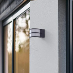 Lindby LED Smart Home Wandleuchte Außen Fyra 10020125 Dimmbar Modern in Alu aus Aluminium 1-flammig