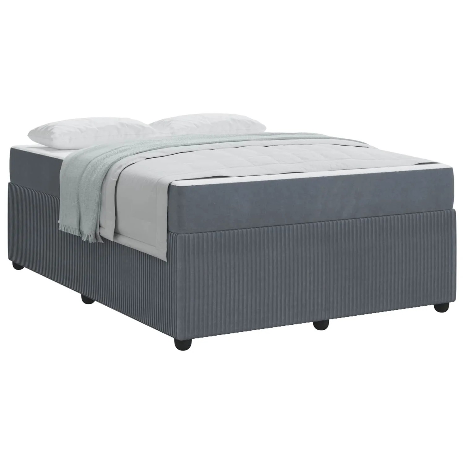 vidaXL Bettrahmen mit Matratze Dunkelgrau 140 x 200 cm Stoff 3398400