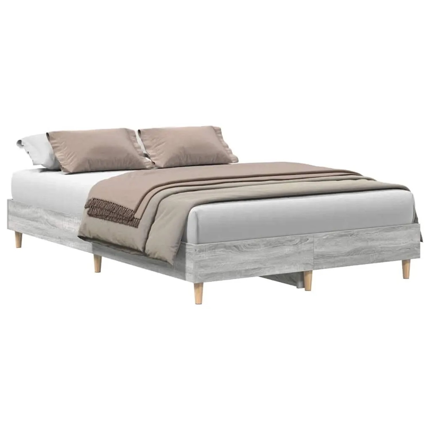 vidaXL Bettgestell ohne Matratze Grau Sonoma 120x200 cm Holzwerkstoff 86103 günstig online kaufen