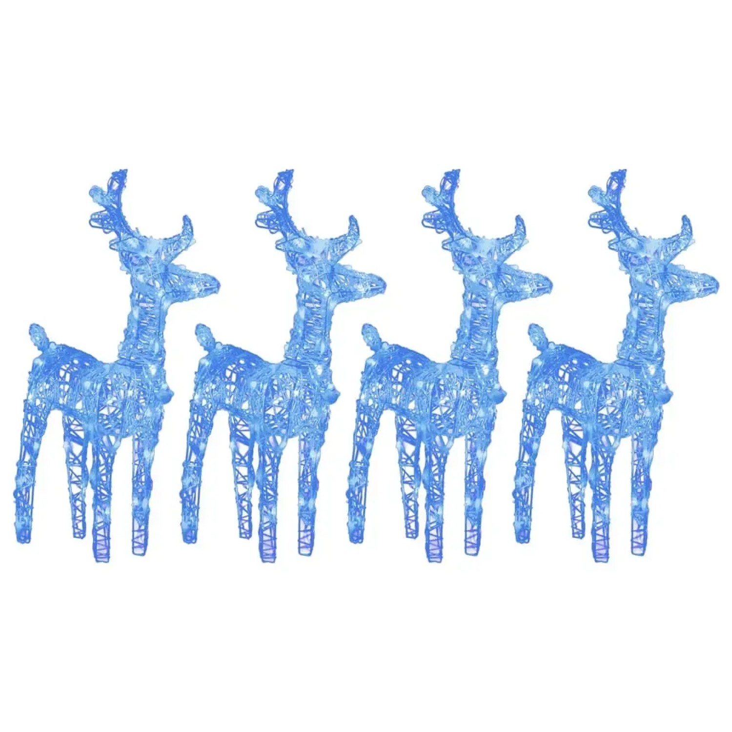 vidaXL LED-Rentiere 4 Stk Blau 160 LEDs Acryl 3154258