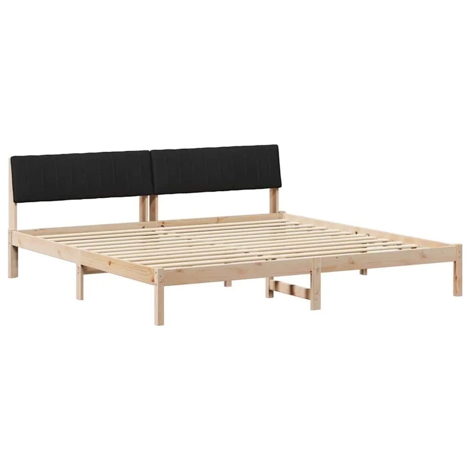 vidaXL Bettgestell Braun und Schwarz 200 x 200 cm Massivholz Kiefer 3394350 günstig online kaufen