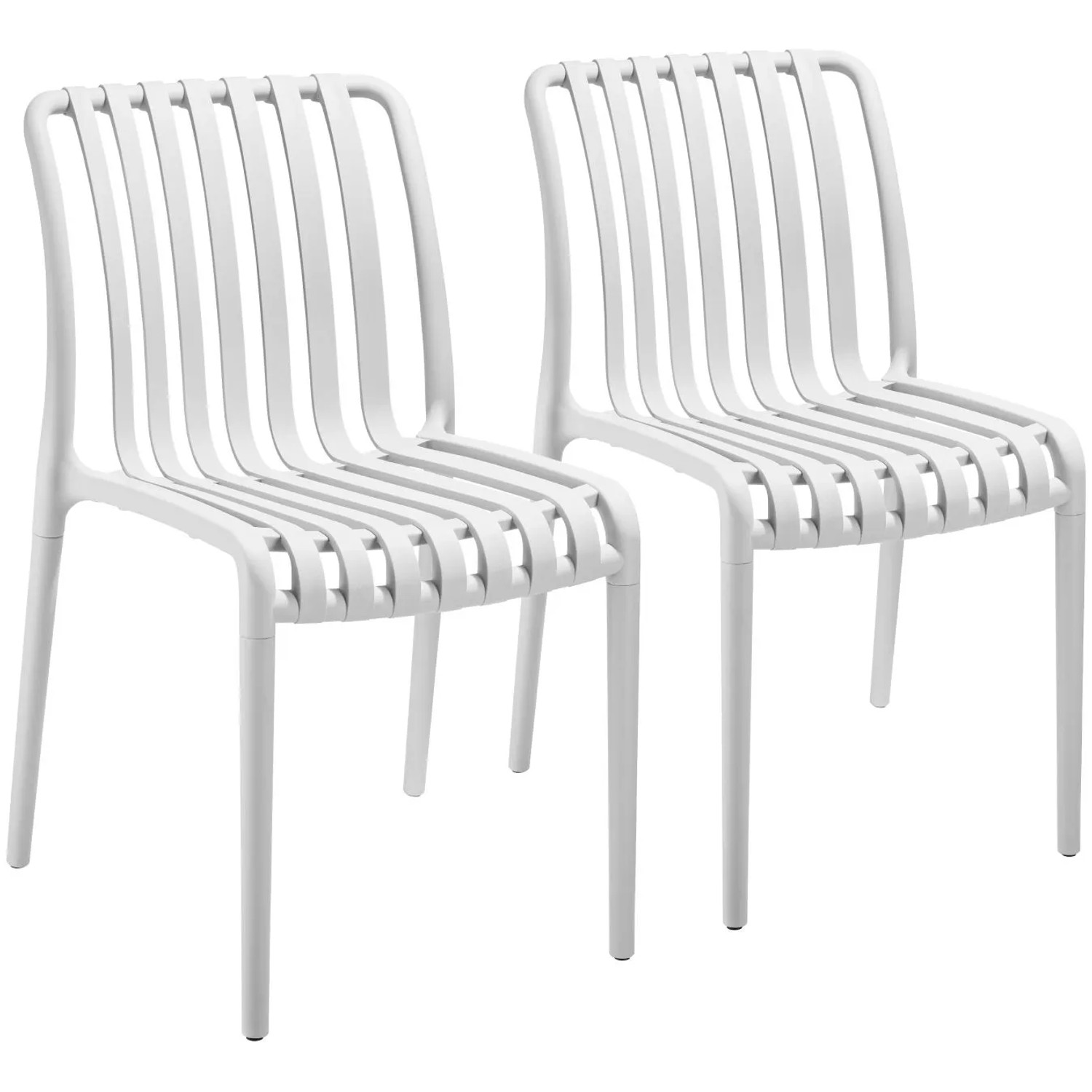 Tectake Gartenstühle Alcudia Wetterfest und Uv Beständig Platzsparend und Stapelbar 2Er Set 58 x 47 x 80 50 cm Creme