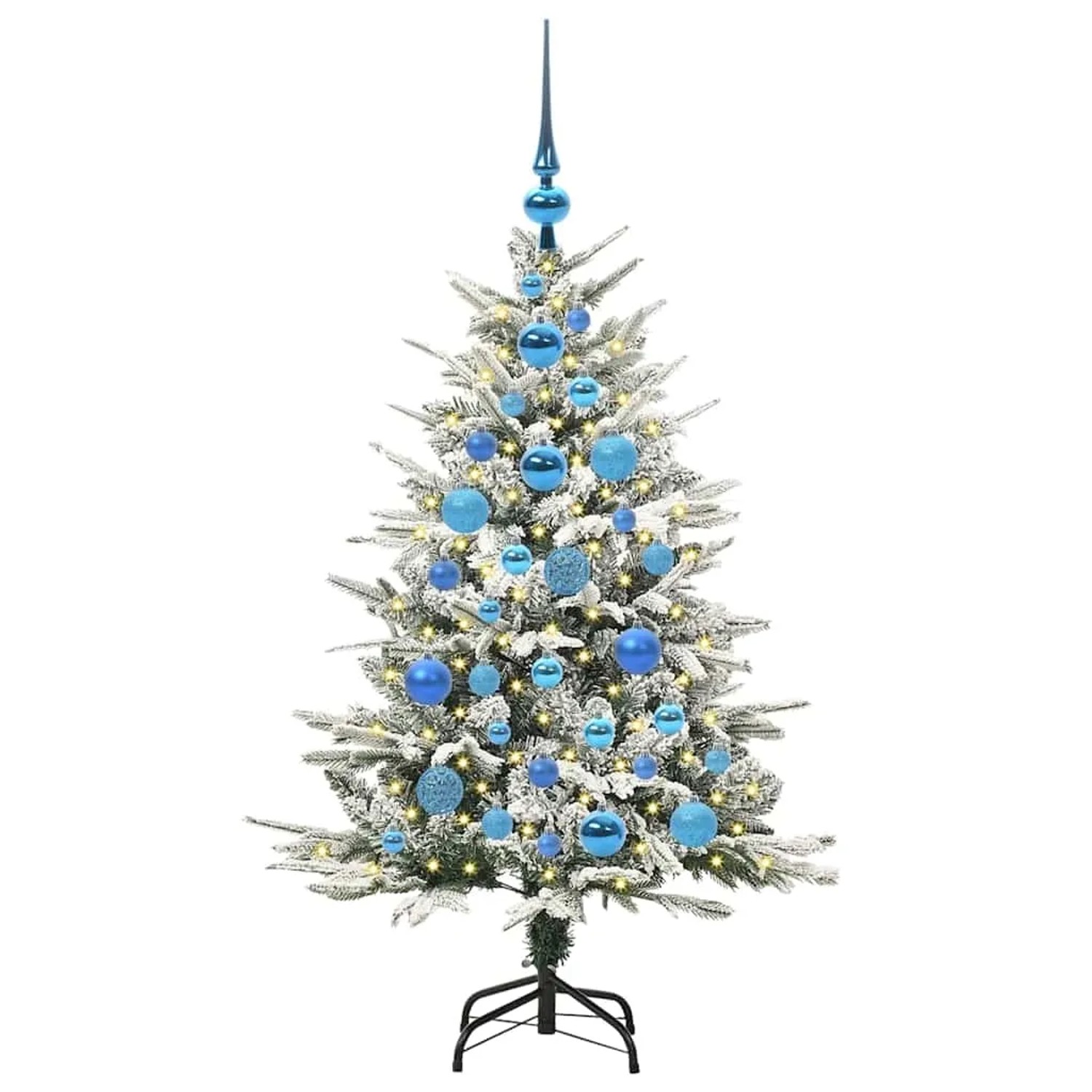 vidaXL Künstlicher Vorbeleuchteter Weihnachtsbaum mit Kugelset Grün 3395382