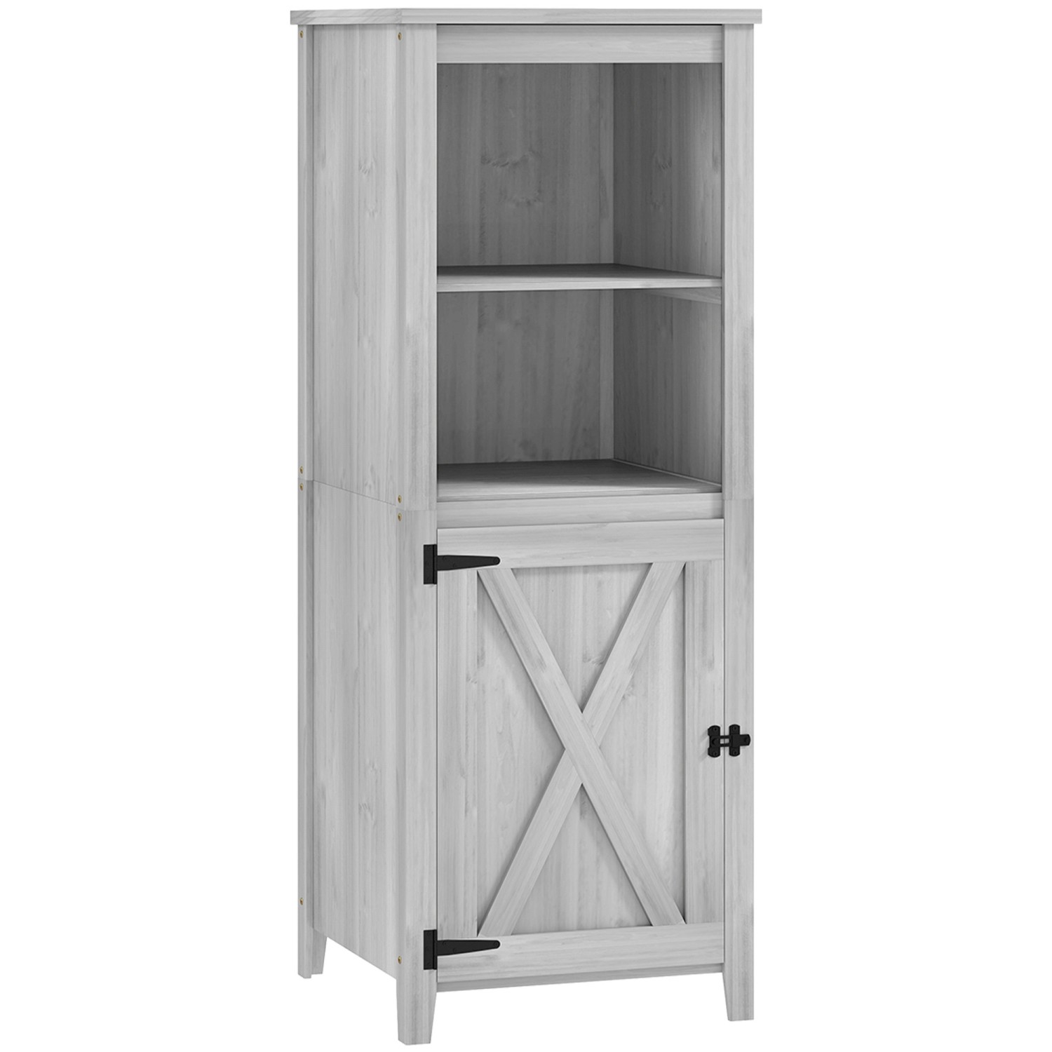 Outsunny Gartenschrank Tannenholz Hellgrau 60L x 60B x 160H cm günstig online kaufen