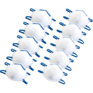 10er-Pack LUX Feinstaubmasken FFP2 NR D für Arbeiten in staubiger Umgebung.