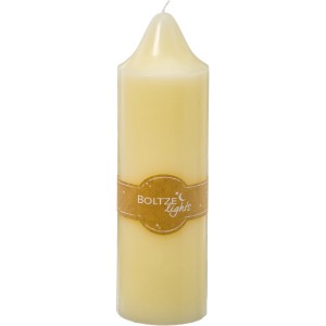 Beige Stumpenkerze, 30 cm, für stimmungsvolle Weihnachtsdekoration.