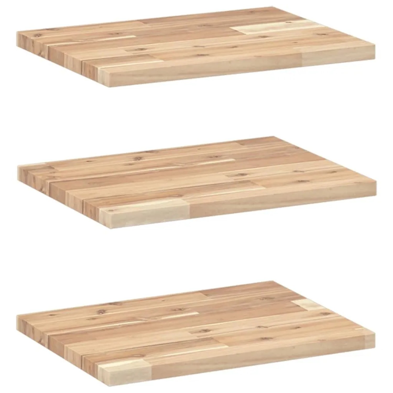 vidaXL Schweberegale 3 Stk 60x30x2 cm Massivholz Akazie Unbehandelt 3279369