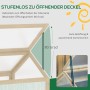 Detailaufnahme: Outsunny Gewächshaus aus Tannenholz mit geöffnetem Dachfenster für gute Belüftung.
