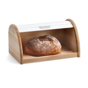Zeller Rollbrotkasten Buche 21 cm x 25 cm x 39 cm Weiß