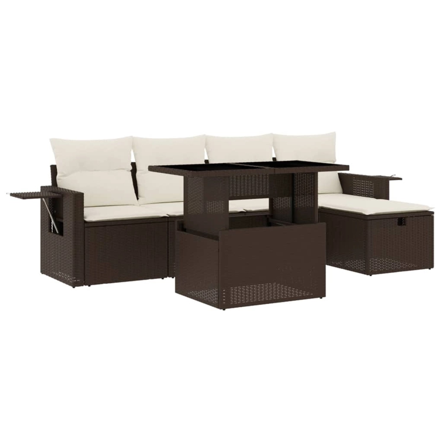 vidaXL 6-Tlg Garten-Sofagarnitur mit Kissen Braun Poly Rattan 3274973 günstig online kaufen