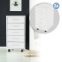 Set aus 2 weißen ML-Design Rollcontainern mit je 5 Schubladen, Aluminiumgriffen und Rollen. Mobile Büroschränke.