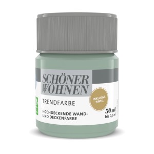 Schöner Wohnen Trendfarbe Spa, matter Farbtester (50ml) mit Pinsel.