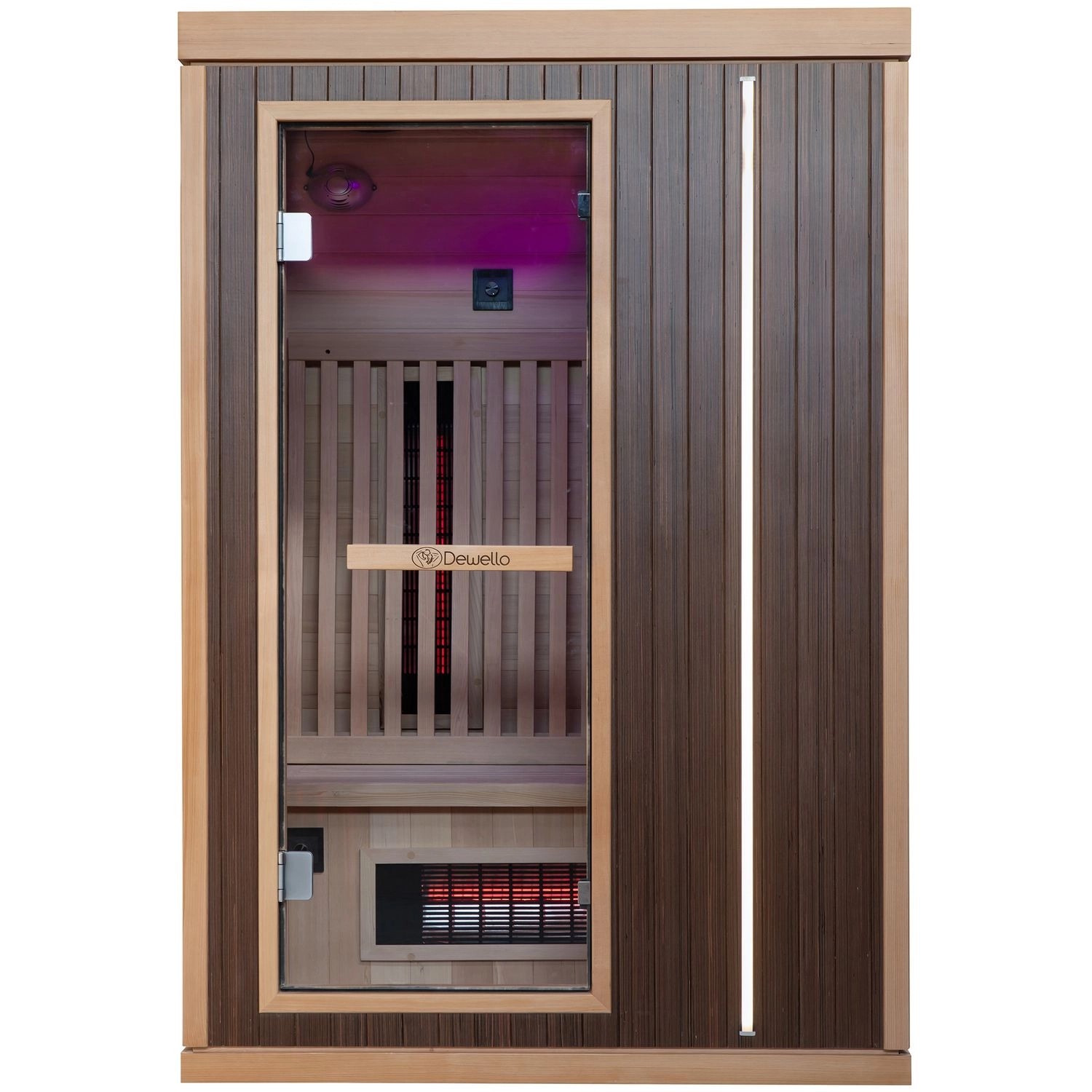 Dewello Infrarotkabine Sauna Melville 130cm x 105cm 2 Personen Vollspektrum günstig online kaufen