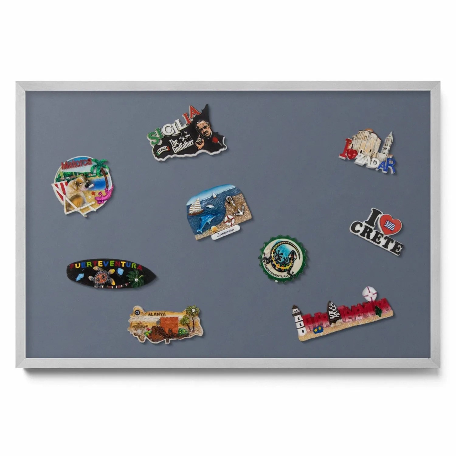 Tulup Magnettafel Magnettafel Metall mit Rahmen Kühle Graue Farbe 60x40 cm günstig online kaufen