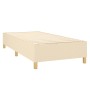 Cremefarbenes vidaXL Boxspringbett 80x200 cm mit Lattenrost und Füßen.