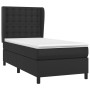 Schwarzes vidaXL Boxspringbett 100x200 cm mit Kunstleder und Matratze.