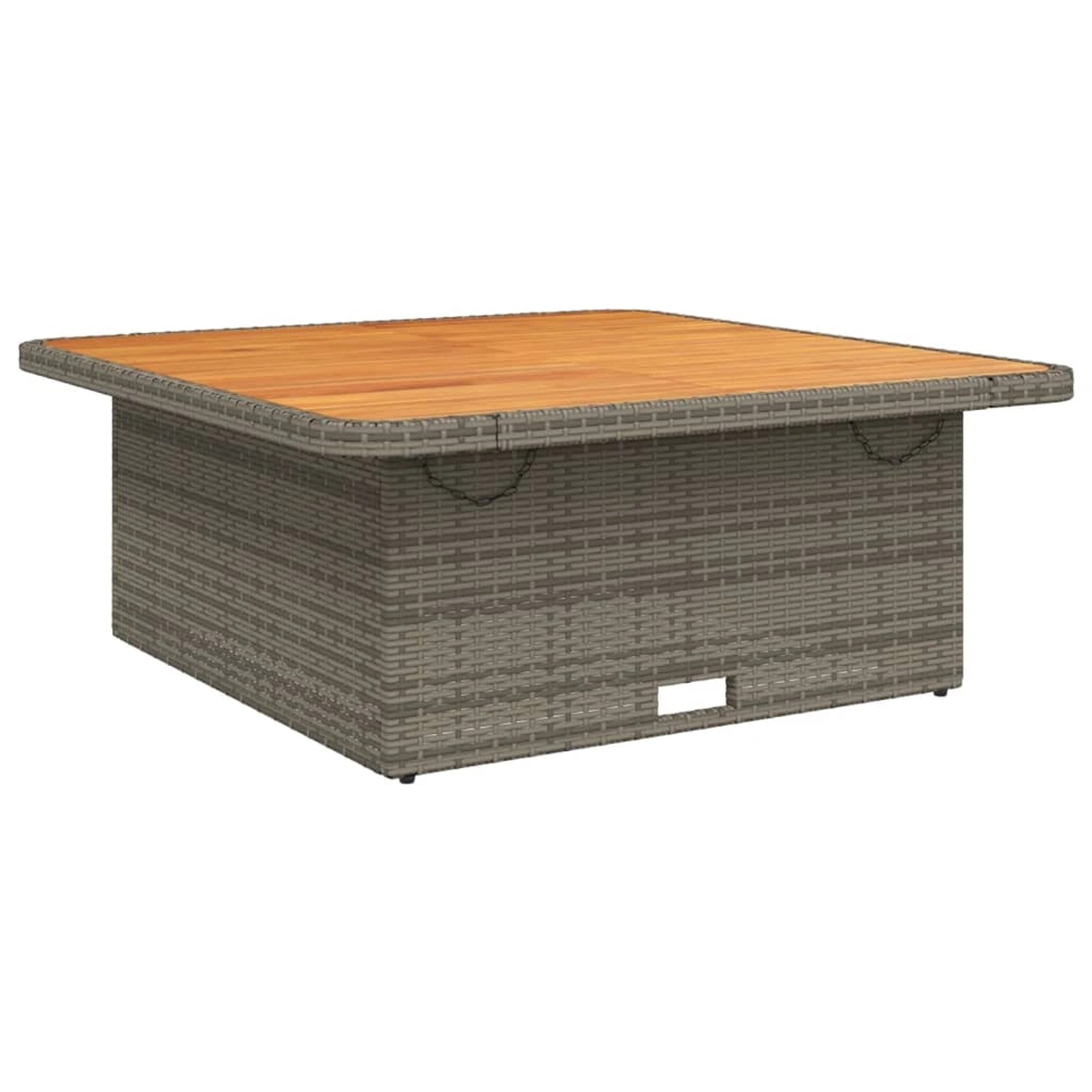vidaXL Gartentisch Grau 110x110x71 cm Poly Rattan und Akazienholz 368273 günstig online kaufen