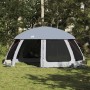 vidaXL Poolzelt mit Abnehmbarem Überzelt Netzwänden Grau 612x612cm 4100639_2