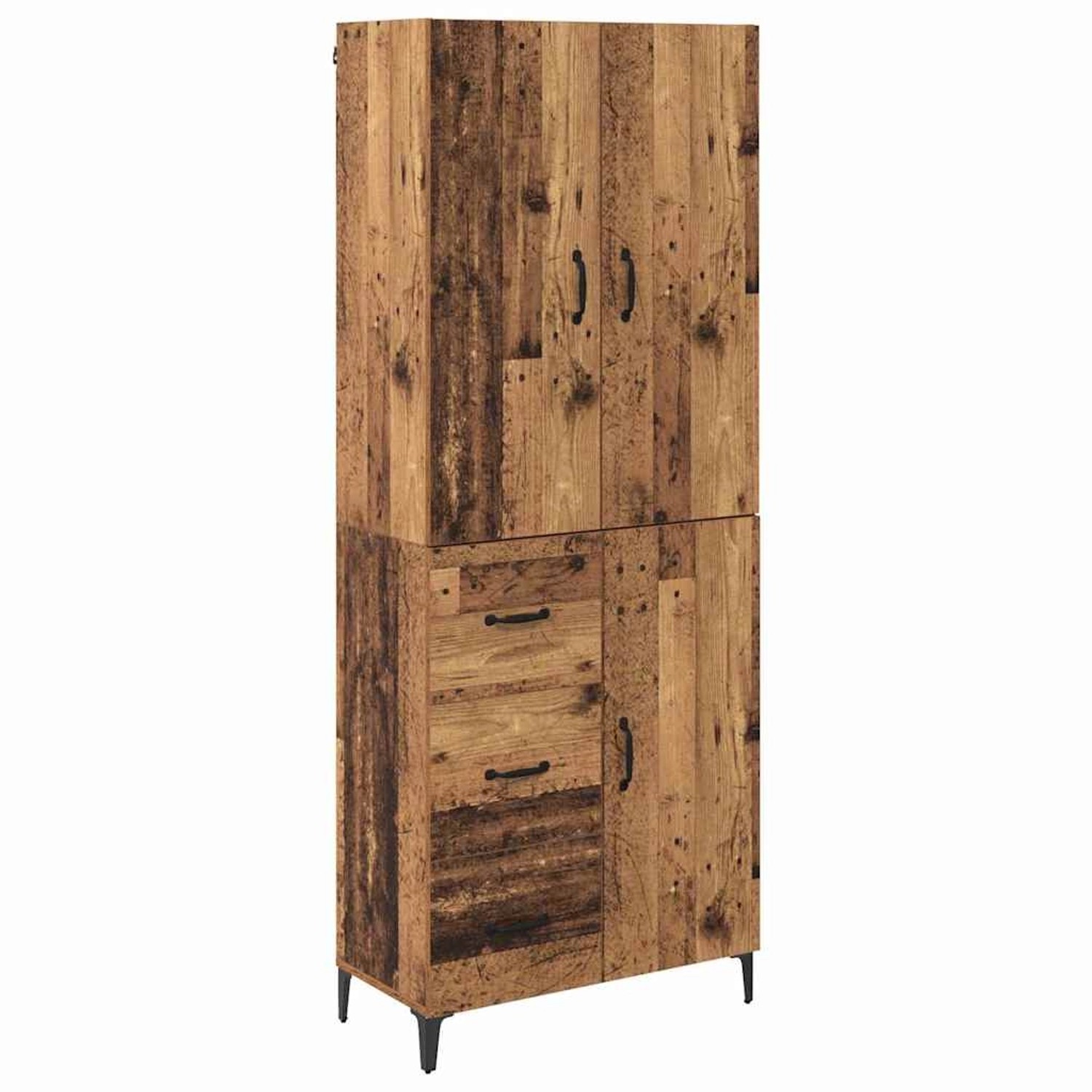 vidaXL Highboard Wandmontiert Altholz 69,5 x 34 x 180 cm Holzwerkstoff 3415 günstig online kaufen