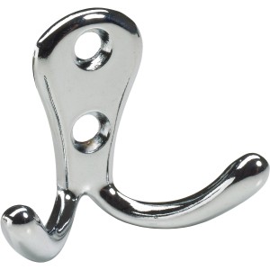 Verchromter Hettich Mantelhaken aus Zinkdruckguss, 44x54x24 mm, zur einfachen Montage.