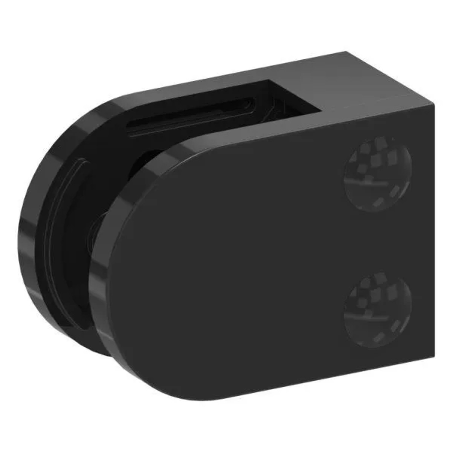 FeNau Glasklemme Zinkdruckguss 63x45x30 mm Gerade RAL 9005 Matt Mit AbZ