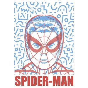 Komar Wandbild Marvel Spider-Man Face 40 cm x 50 cm Blau