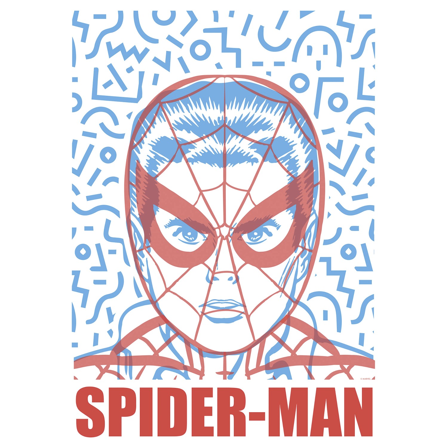 Komar Wandbild Marvel Spider-Man Face 40 cm x 50 cm Blau günstig online kaufen