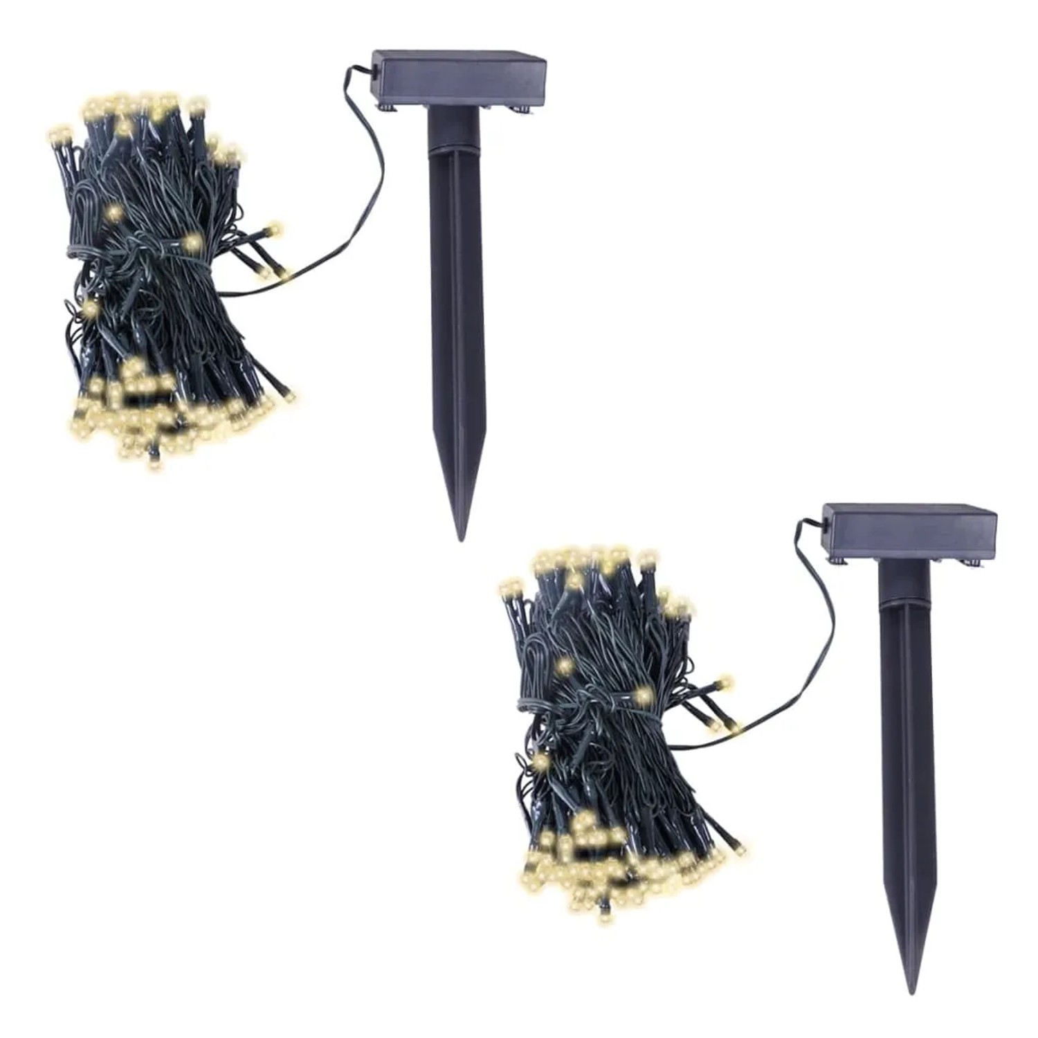 vidaXL Solar-Lichterketten 2 Stk LED Warmweiß 274770